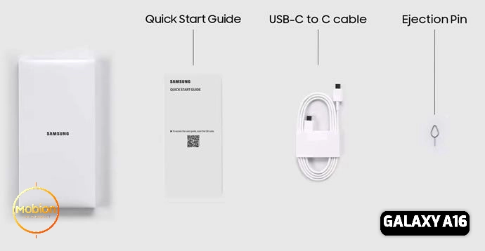 محنویات جعبه گوشی سامسونگ  Galaxy A16 5G