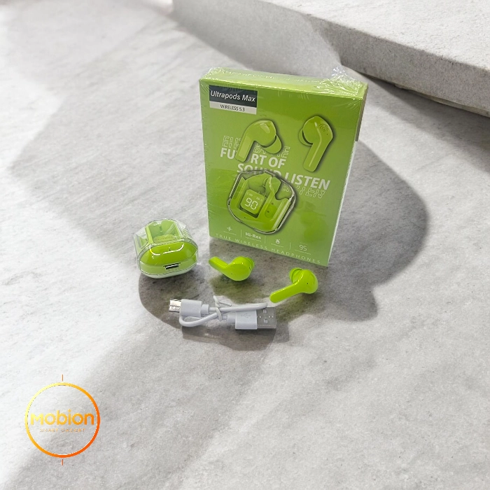 هدفون Ultra Pods سبز با طراحی ارگونومیک
